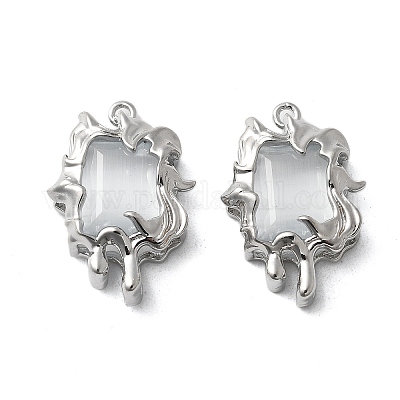 Латунь стекло кулоны KK-Z103-11P-01-1