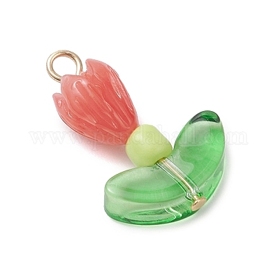 12 шт. подвески из окрашенного в два цвета синтетического коралла PALLOY-JF04544-1