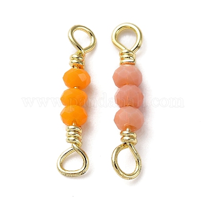 3 подвеска-соединитель из граненых стеклянных бусин KK-D044-04G-1