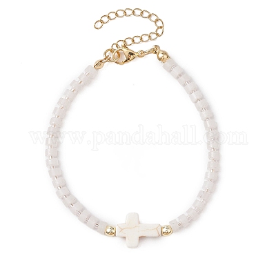 Браслеты из натуральных белых нефритовых бусин для женщин и мужчин BJEW-JB11467-02-1