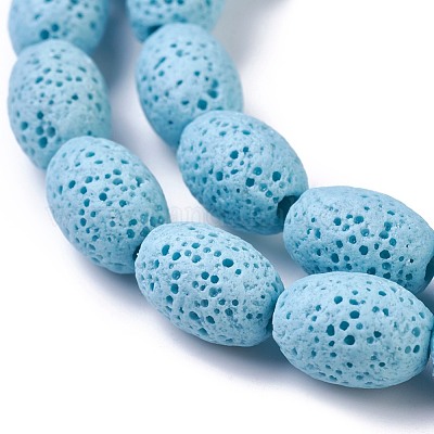 Бусы из натуральной лавы G-F643-A-M-1