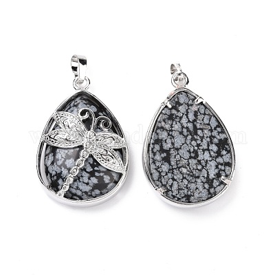 Естественно снежинка обсидиана подвески G-G900-01P-13-1