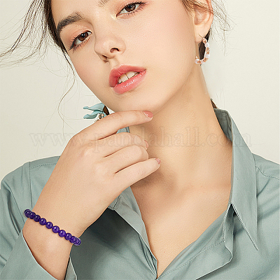 3 нити натуральных аметистовых круглых бусин нити G-HY0001-23-1