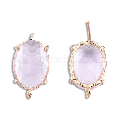 Прозрачные стеклянные серьги-гвоздики k9 GLAA-N038-47-1