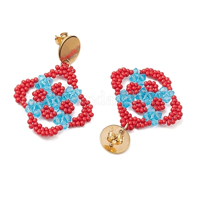 Серьги-гвоздики из нержавеющей стали 304 EJEW-MZ00357-03-1