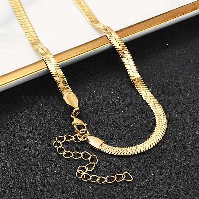 Ионное покрытие(ip) 201 нержавеющая сталь цепочка елочка ожерелья NJEW-M187-06G-1