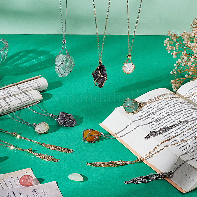 12 шт. 2-х цветные латунные ожерелья-мешки в технике макраме NJEW-PH01601-1