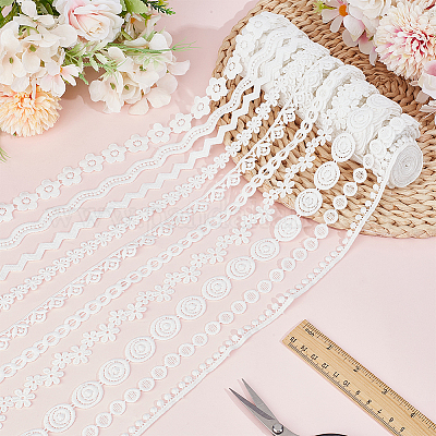 25 ярд 10-х стилей кружевной ленты с вышивкой из молочного волокна OCOR-DR0001-13B-1