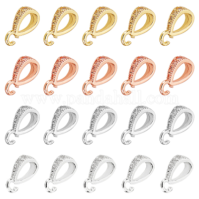 20 шт. 4-х цветные латунные микропаве кубические цирконии держатели для ледорубов ZIRC-DC0001-05-1