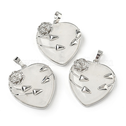 Подвески в форме сердца из натурального кварца G-S391-01P-K-1