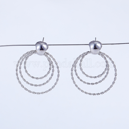 Тройные круглые серьги-гвоздики из латуни AK0462-1