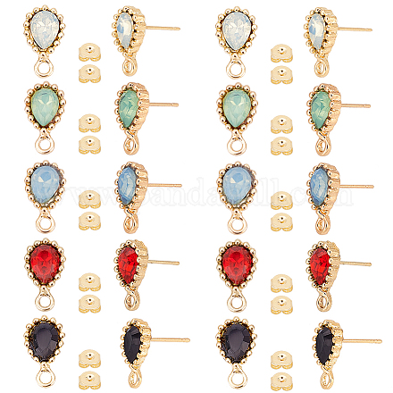 20 шт. фурнитура для сережек-гвоздиков из двухцветного сплава DIY-OC0010-09-1