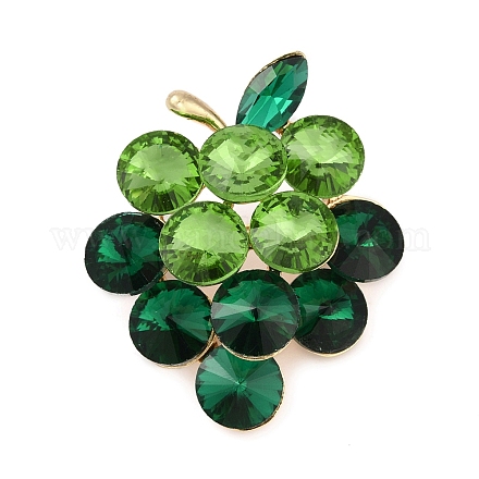 Броши из цинкового сплава со стразами в виде фруктов для одежды-рюкзака JEWB-R068-02C-G-1