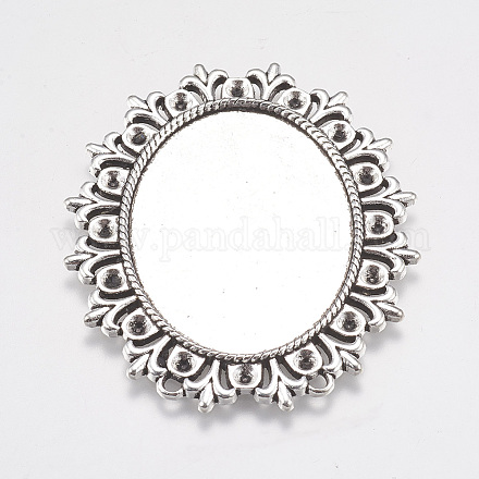 Тибетского стиля кабошон сеттинги кабошон и горный хрусталь&nbsp;LS-TIBEP-554-AS-LF-1