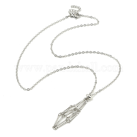 Устойчивый к потускнению 304 нержавеющая сталь кабель цепь макраме мешочек пустой держатель камней для изготовления подвесок ожерелий NJEW-TA00118-01-1