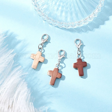 Подвесные украшения из искусственной бирюзы HJEW-JM03932-01-1