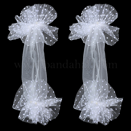 Полиэстеровая кружевная ткань с пластиковыми рукавами AJEW-WH20009-45-1