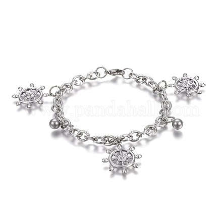 Браслеты с подвесками из нержавеющей стали 304 BJEW-L637-23-P-1