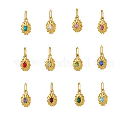 Подвески из нержавеющей стали 304 со стразами STAS-OY003-87G-1