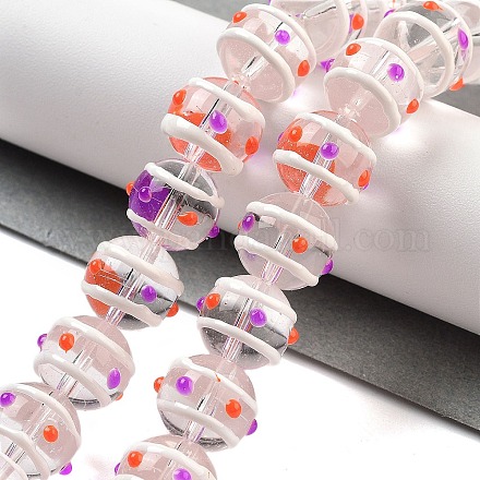 Стеклянные бусины с эмалевыми нитями GLAA-M047-01B-1