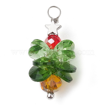 Подвески из латуни и стекла PALLOY-JF02994-1