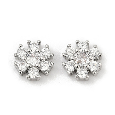 Латунные микро проложить четкие кубического циркония кабошоны KK-P302-13P-1