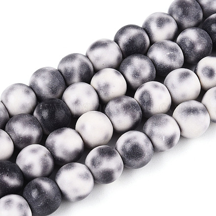 Синтетический бирюзовый круглых бусин пряди TURQ-T004-14C-1