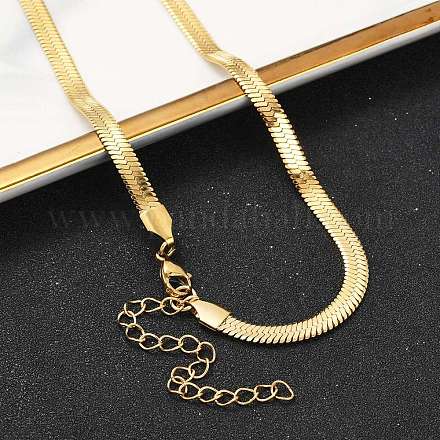 Ионное покрытие(ip) 201 нержавеющая сталь цепочка елочка ожерелья NJEW-M187-06G-1