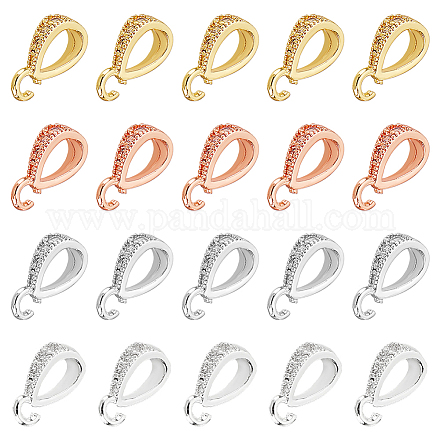 20 шт. 4-х цветные латунные микропаве кубические цирконии держатели для ледорубов ZIRC-DC0001-05-1