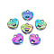 Rack Plating Rainbow Color Alloy Pendant Rhinestone Settings, Cadmium Free & Nickel Free & Lead Free, Heart with Word Best Friend, Fit for 1.2mm rhinestone, 14.5x15x3mm, Hole: 1.8mm