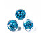 Translucent Acrylic Cabochons, with Stone, Round, Deep Sky Blue, 18x15.5~16mm