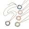 Star Natural & Synthetic Mixed Gemstone Chips Beaded Pendant Necklaces, with Golden Alloy Chains, 17.68 inch(44.9cm)