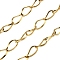 304 Stainless Steel Curb Chains, Ion Plating(IP), Soldered, with Spool, Golden, 13x6.3x1.5mm