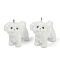 Flocky Resin Pendants, Dog, with Platinum Iron Loop, White, 34x21x28mm, Hole: 2mm