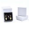 Square Cardboard Jewelry Boxes, with Sponge Inside, for Earring & Ring & Pendant, White, 7.5x7.5x3.5cm, Inner Size: 7x7cm