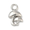 Brass Charms, Mushroom Charms, Platinum, 11x7x2mm, Hole: 2mm