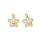 Brass Micro Pave Cubic Zirconia Pendants, Star Charms, Nickel Free, Real 18K Gold Plated, 11.5x9.5x3mm, Hole: 1.2mm