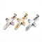 304 Stainless Steel Pendants, Cross, Mixed Color, 37x22x4mm, Hole: 8x5mm