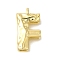 Rack Plating Brass Pendants, Long-Lasting Plated, Cadmium Free & Lead Free, Real 18K Gold Plated, Letter F, 26x14x4.8mm, Hole: 2.5x2.8mm