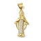 Rack Plating Brass Micro Pave Clear Cubic Zirconia Pendants, Cadmium Free & Lead Free, Long-Lasting Plated, Real 18K Gold Plated, Goddess, 37x18x4mm, Hole: 8x4.5mm