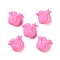 Rose Shape Silicone Beads, Hot Pink, 20x22x15mm, Hole: 3mm