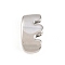 Brass Beads, Long-Lasting Plated, Rack Plating, Lead Free & Cadmium Free, Platinum, Letter E, 14x8x5mm, Hole: 11x3mm