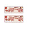 Transparent Printed Acrylic Cabochons, with Glitter Powder, Rectangle with Bear & Word Happy Bear, Dark Salmon, 50x50x2mm