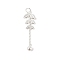 925 Sterling Silver Wheat Tassel Pendants, with 925 Stamp, Silver, 34x10x2.5mm, Hole: 3.5mm