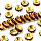 Brass Rhinestone Spacer Beads, Grade A, Rondelle, Golden Metal Color, Siam, 9x4mm, Hole: 4mm