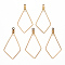 PVD Vacuum Plating 304 Stainless Steel Wire Pendants, Hoop Earring Findings, Kite, Real 18K Gold Plated, 22 Gauge, 40x20x0.6mm, Hole: 1.2mm