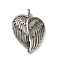 Anti-Tarnish 304 Stainless Steel Pendants, Heart Wing Charm, Stainless Steel Color, 35x27x9mm, Hole: 3x4mm