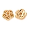 Flower Brass Bead Caps, Cadmium Free & Nickel Free & Lead Free, Real 18K Gold Plated, 6x6x2mm, Hole: 1.4mm