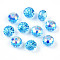 Electroplate Glass Beads, Rondelle, Faceted, AB Color, Deep Sky Blue, 7.5~8x5.5~6mm, Hole: 1.5mm