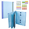 Paper File Pockets, Document Organizer, Office Supply, with Stickers, Rectangle, Light Sky Blue, 325x260x14mm